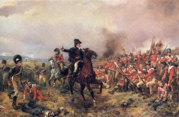 Wellington at Waterloo by Robert Alexander Hillingford Military War Oil Paintings